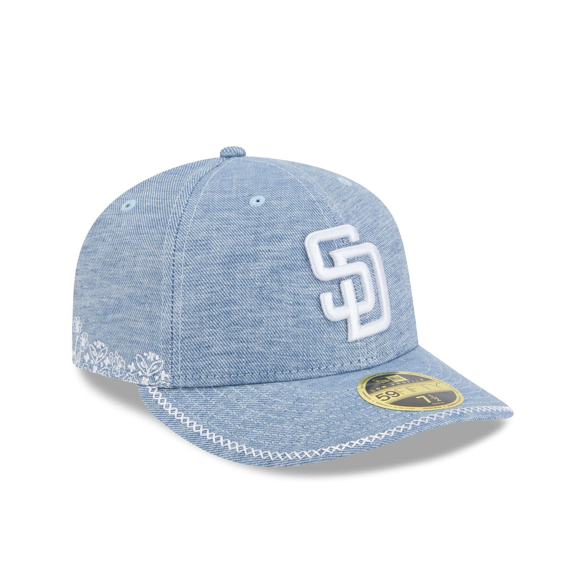 San Diego Padres Hand Stitched Chambray Low Profile 59FIFTY Fitted Hat