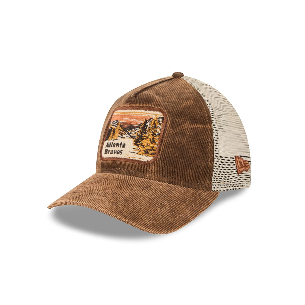 Atlanta Braves Vintage Landscape Brown 9TWENTY A-Frame Trucker Hat