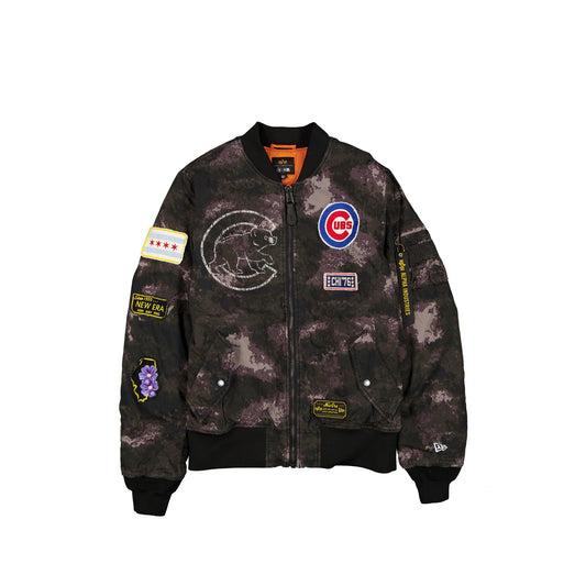 Alpha Industries x Chicago Cubs Black Camo MA-1 Bomber Jacket
