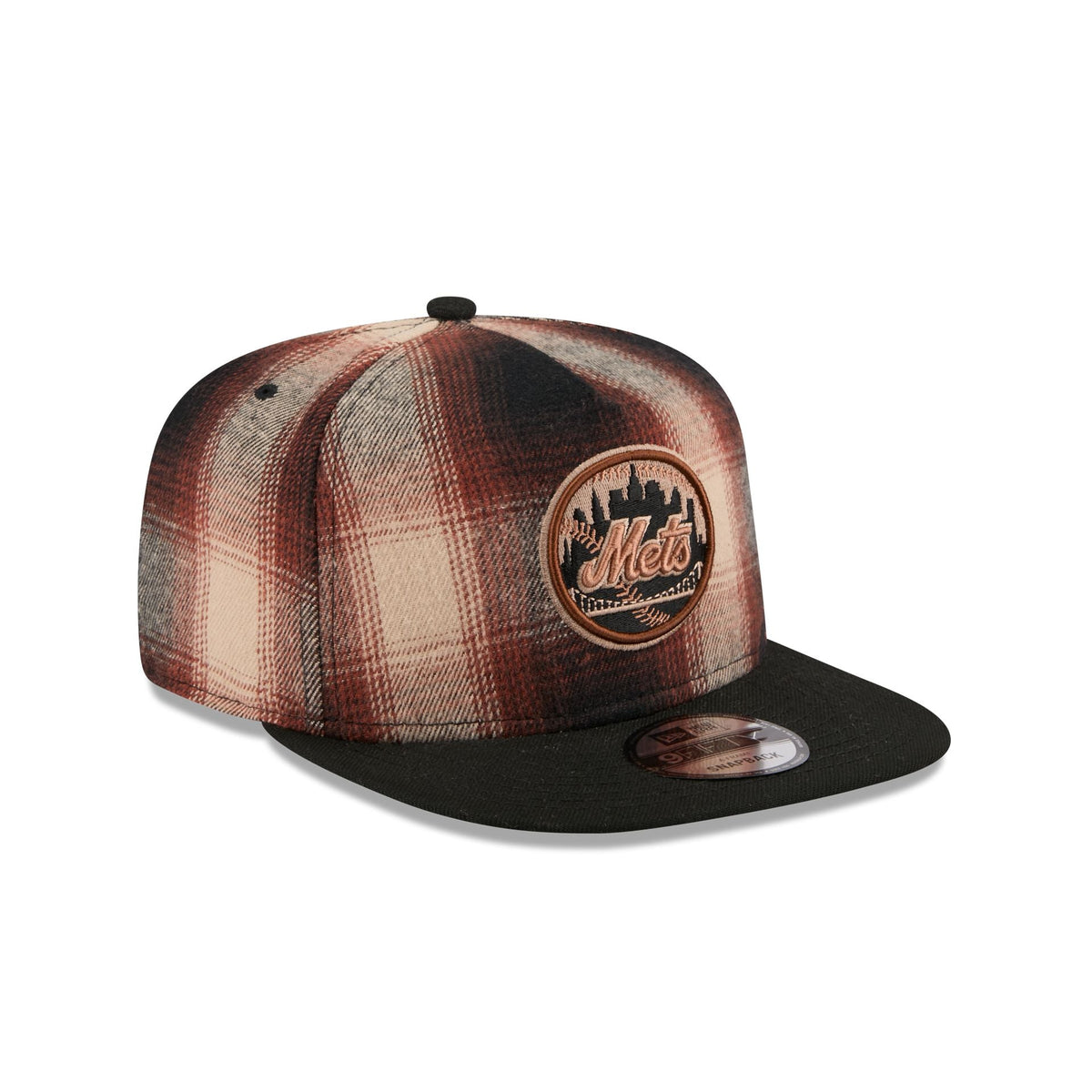New York Mets Grunge Plaid 9FIFTY A-Frame Adjustable Hat