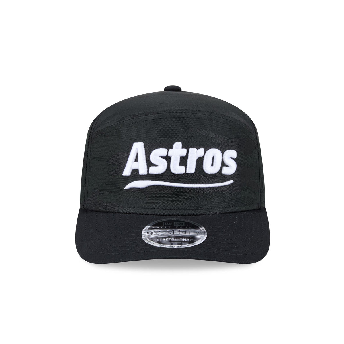 Houston Astros Black Camo Split Panel 9SEVENTY Stretch-Snap Hat