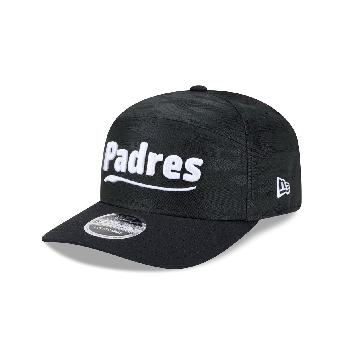 San Diego Padres Black Camo Split Panel 9SEVENTY Stretch-Snap Hat