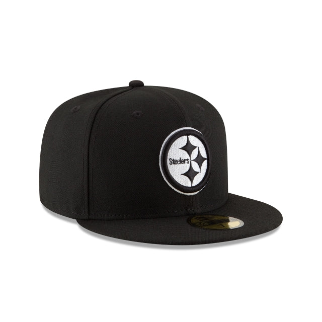 Pittsburgh Steelers Black & White 59FIFTY Fitted Hat